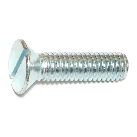 Midwest Fastener 3/18"-16 x 1-1/2 in Slotted Flat Machine Screw, Zinc Plated Steel, 8 PK 60144